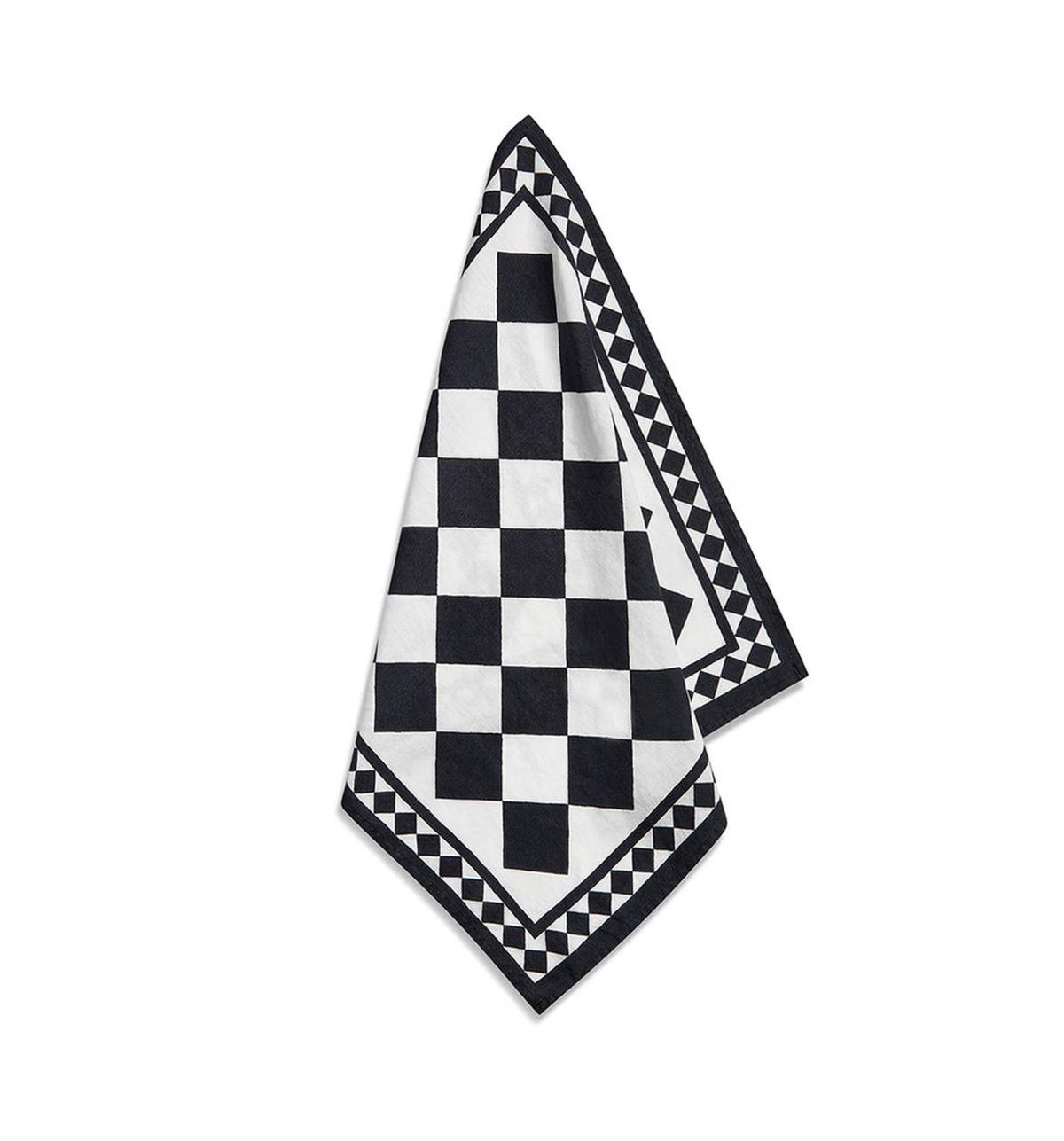 S&B x Claridges Black Check Napkin 50x50cm